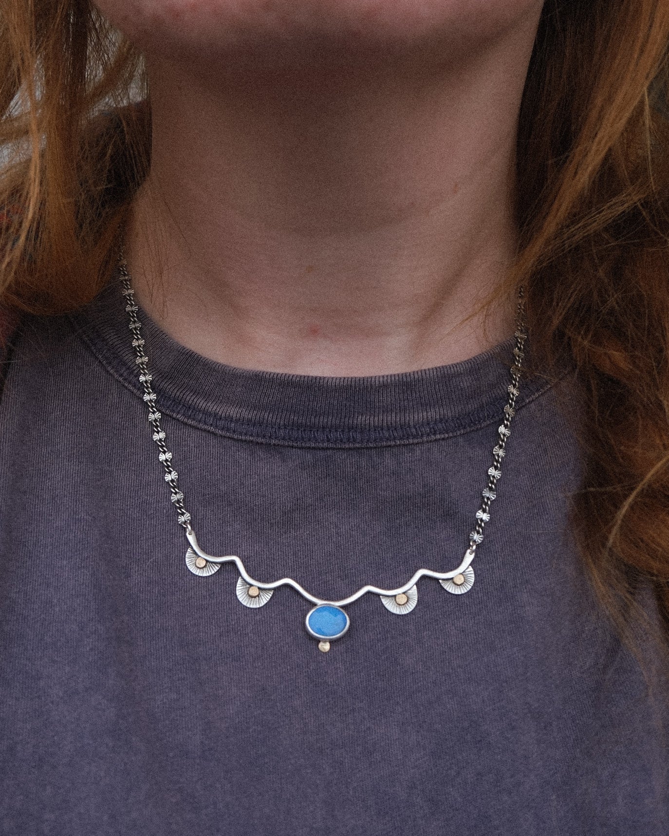 Sol Necklace | lightning ridge seam opal | 16" chain