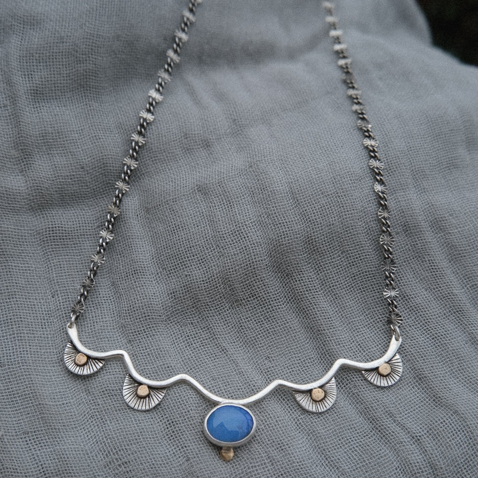 Sol Necklace | lightning ridge seam opal | 16" chain