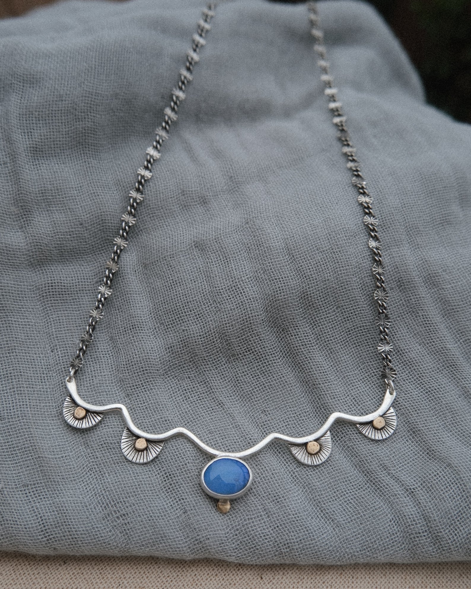 Sol Necklace | lightning ridge seam opal | 16" chain