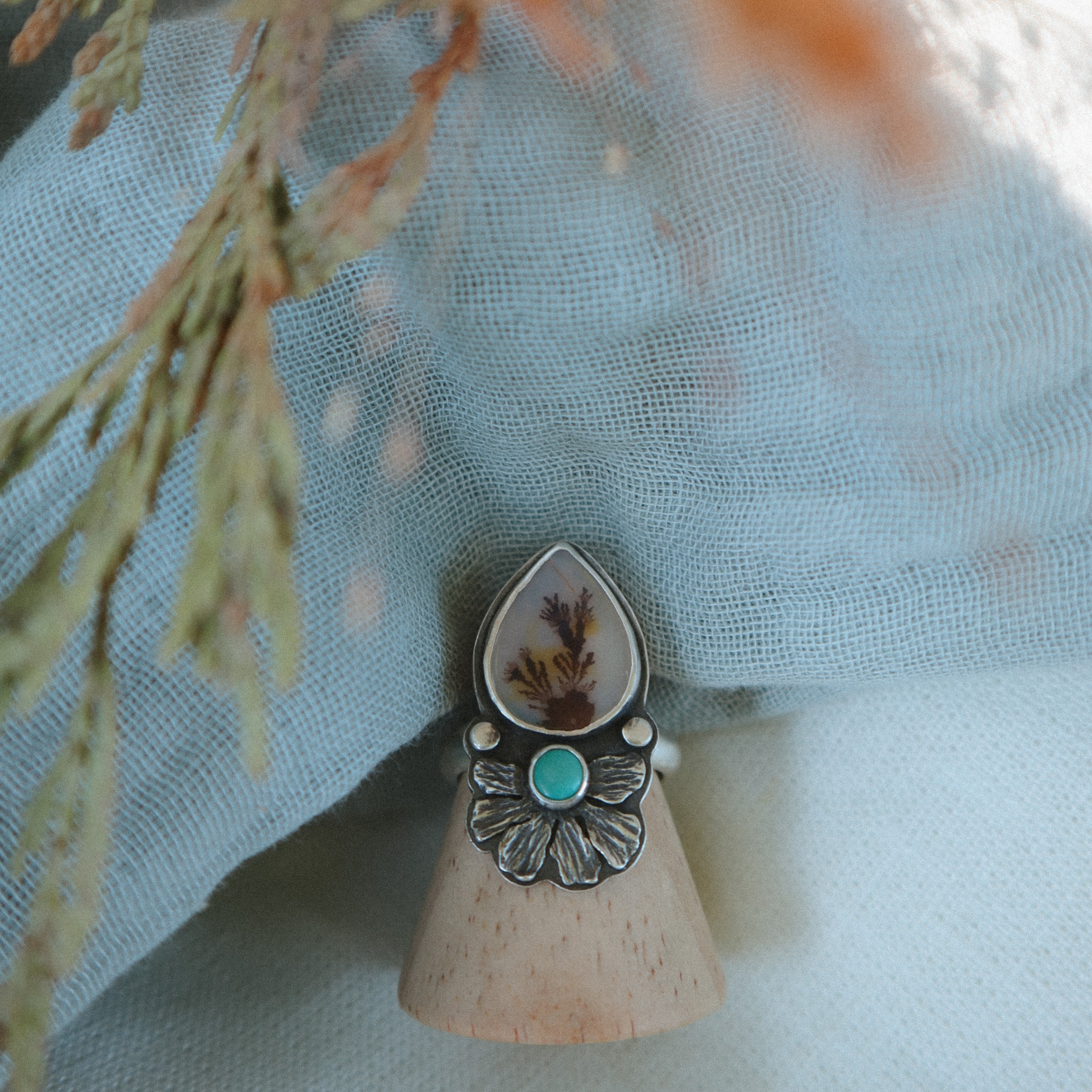 No Rain Ring | dendritic agate (8.75)