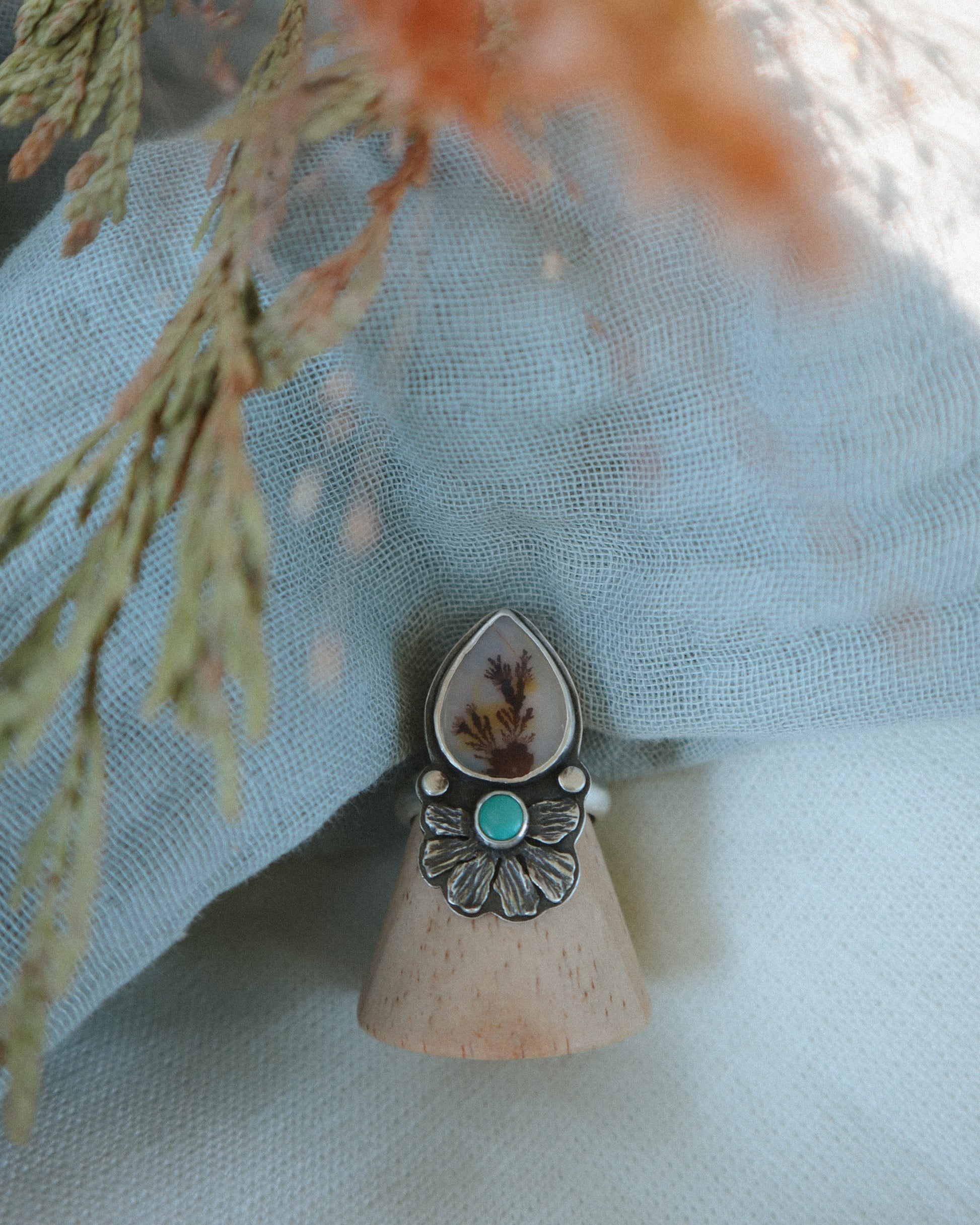 No Rain Ring | dendritic agate (8.75)
