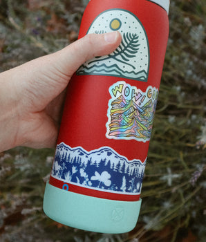 5 Volcanoes Cyanotype Sticker