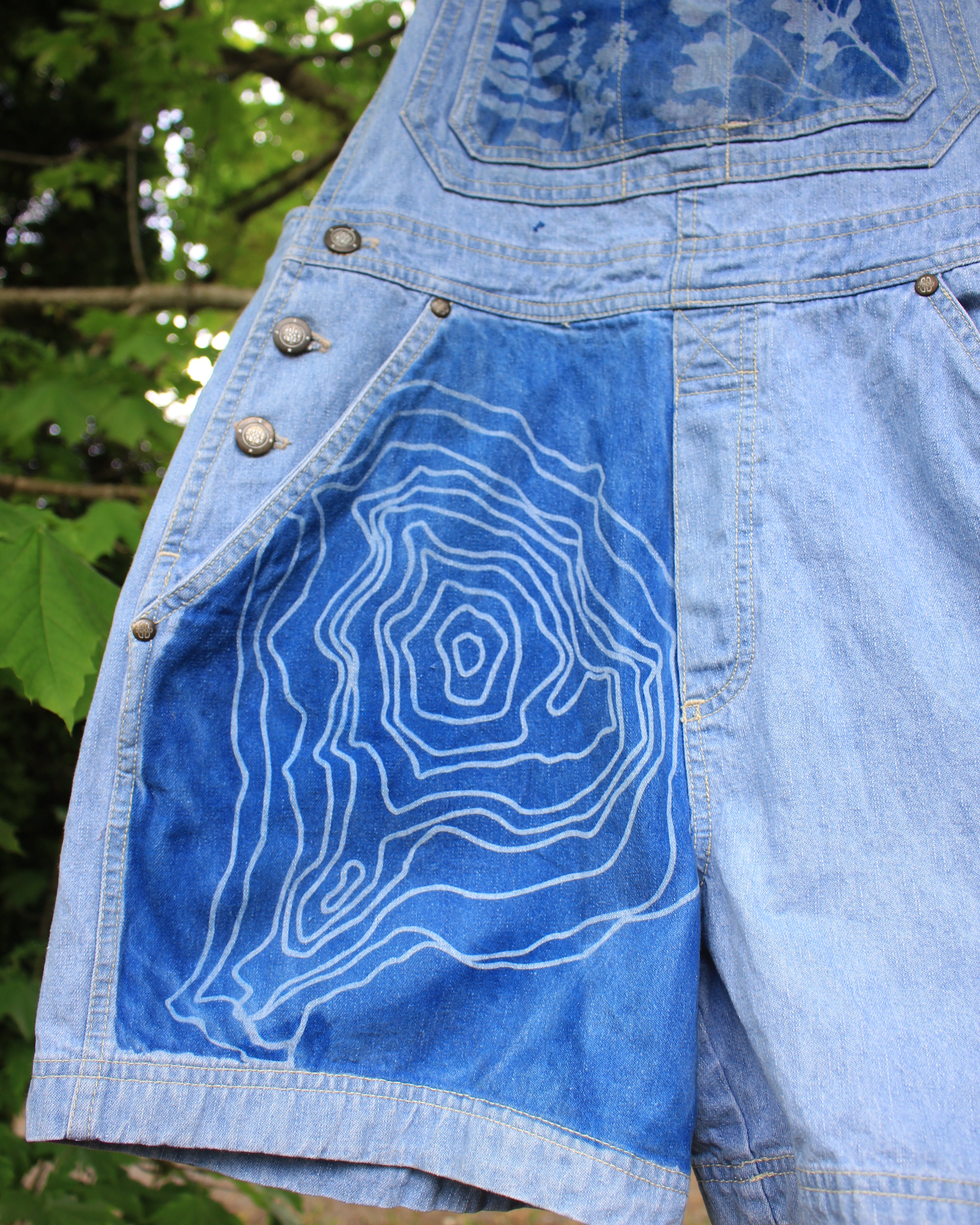 Kulshan/Mt Baker Topo | Vintage Bill Blass Overall Shorts | Size L