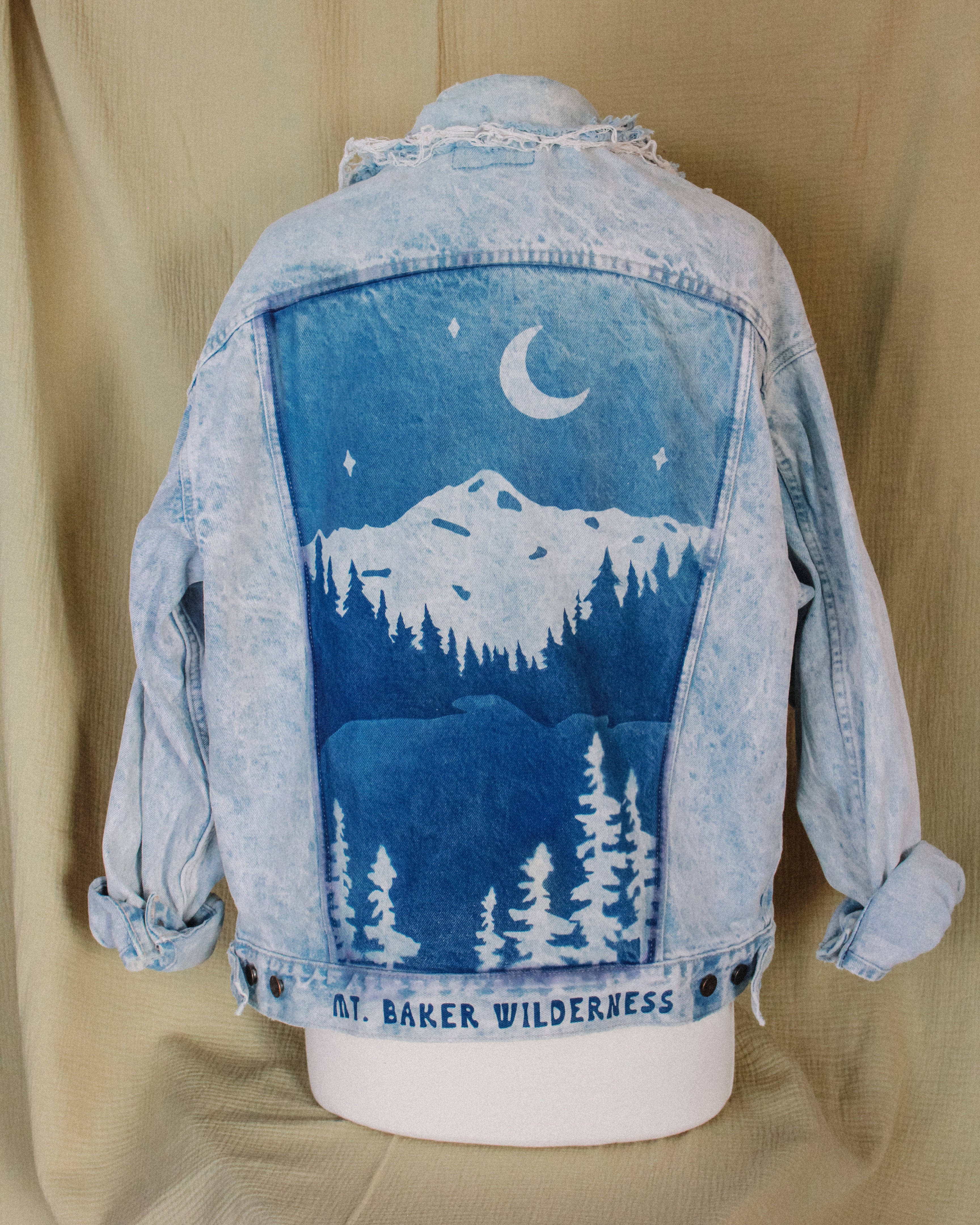 Upcycled Mt Baker Wilderness Denim Jacket | Size Large